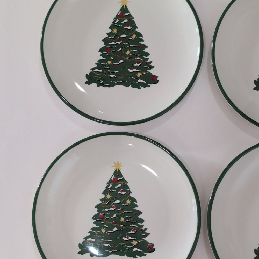 New Threshold App Plate Stoneware 2025 Christmas Tree Holiday 6" Round Plate - Picture 3 of 4